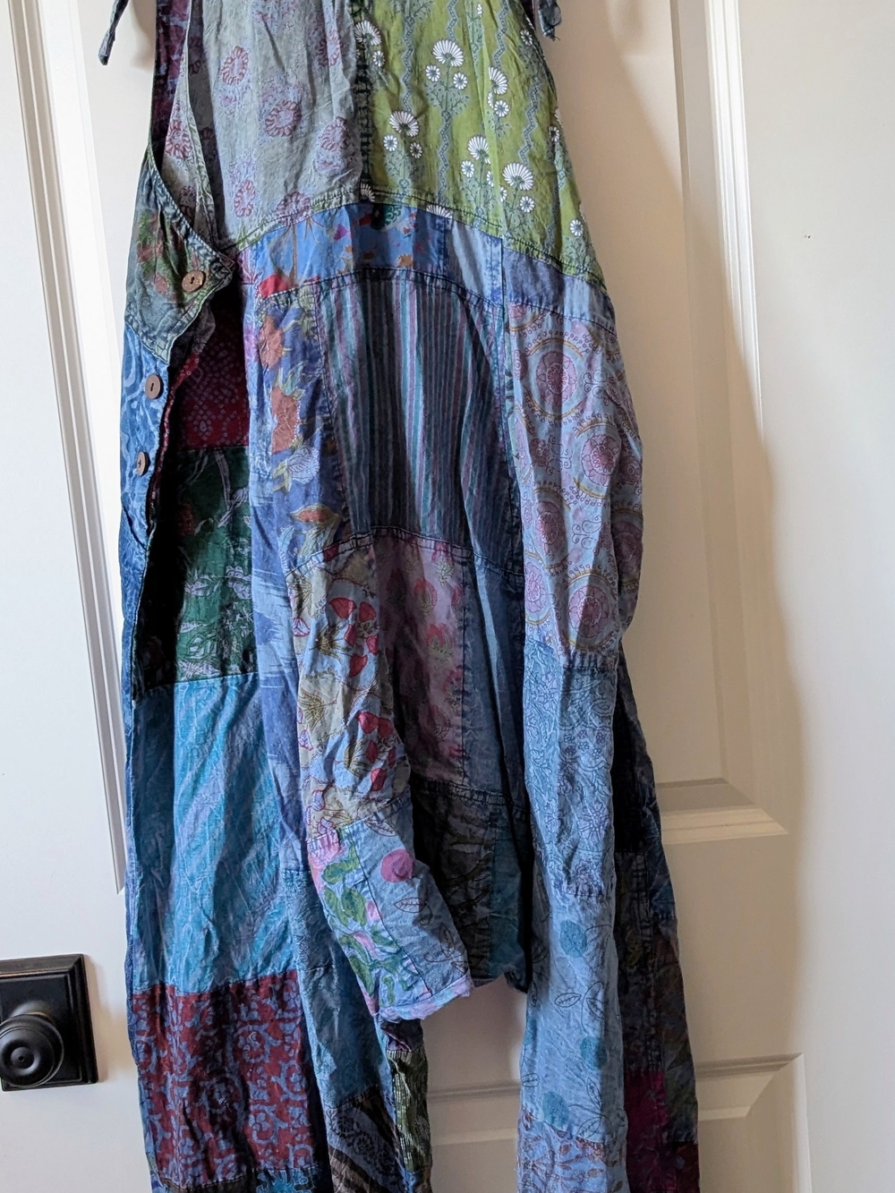 Patchwork Boho Hippie Harem Overalls  Deadheads Closet One size. - Picture 2 of 3
